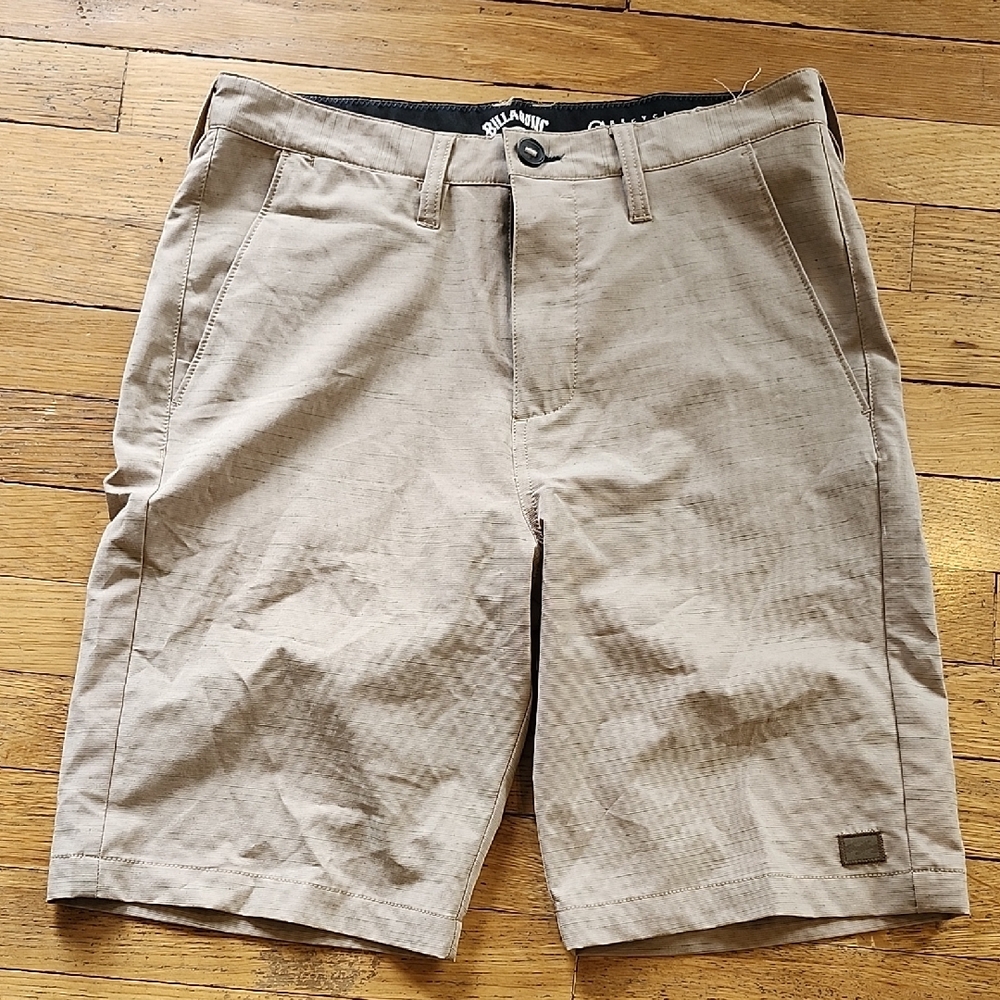 Billabong Tan Flat Front Shorts Lightweight Casual